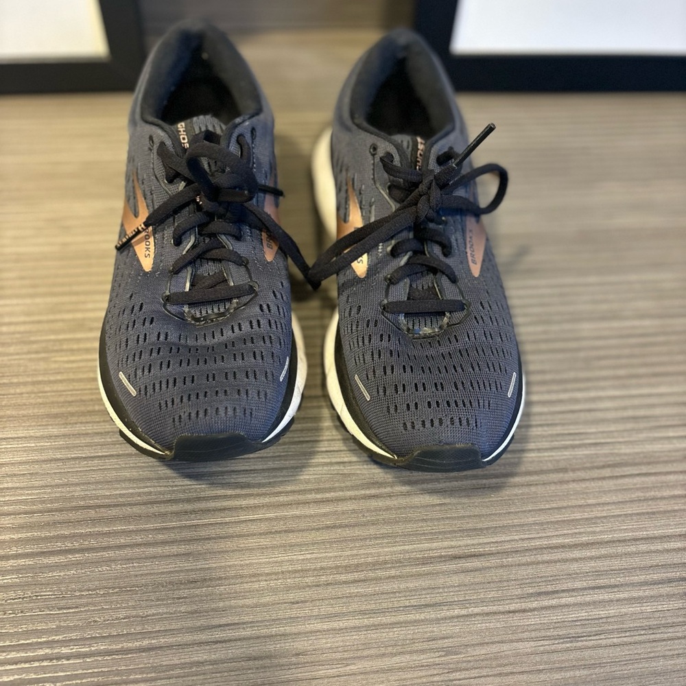 Brooks Black and Orange Sneakers with Breathable Mesh